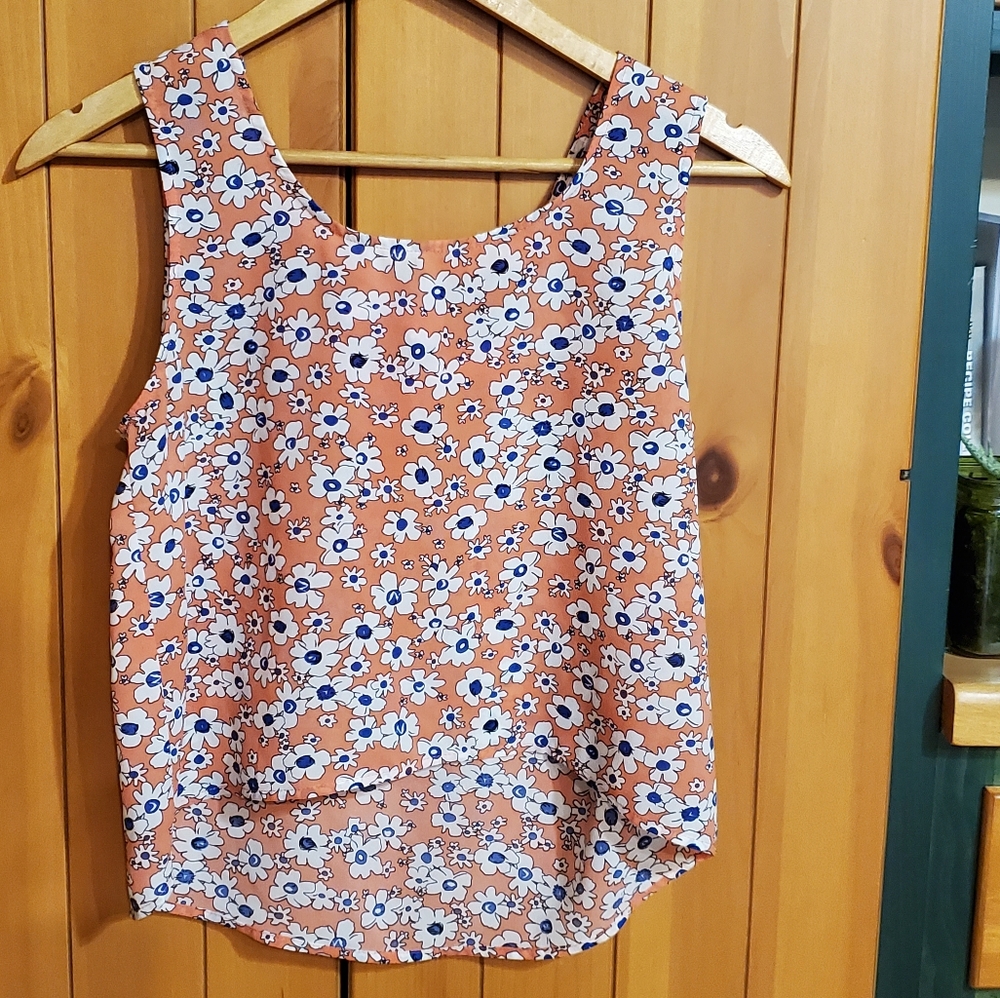 Sheer floral tank